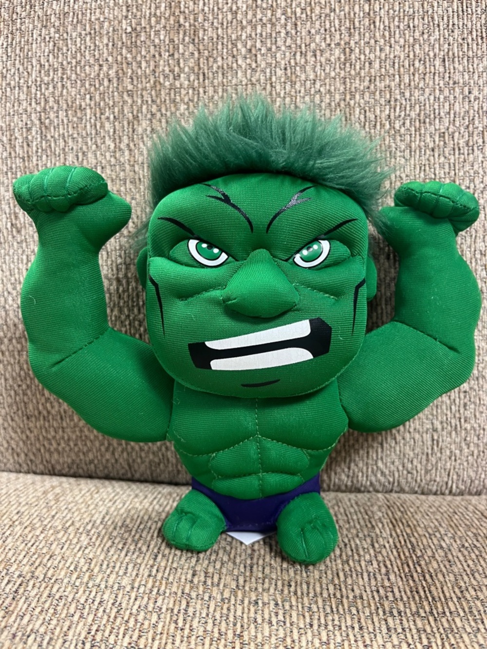 Marvel Green Hulk Plush with Purple Shorts and Red Tag